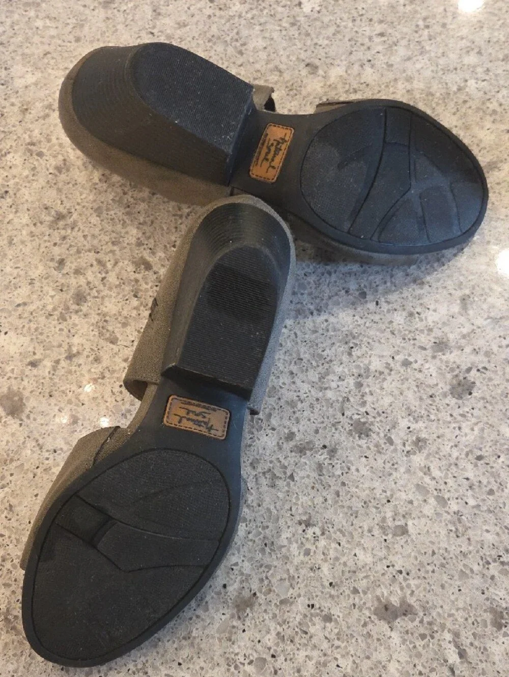 Natural Soul Women’s 10 Gray Open-Toe Block Heel Sandals